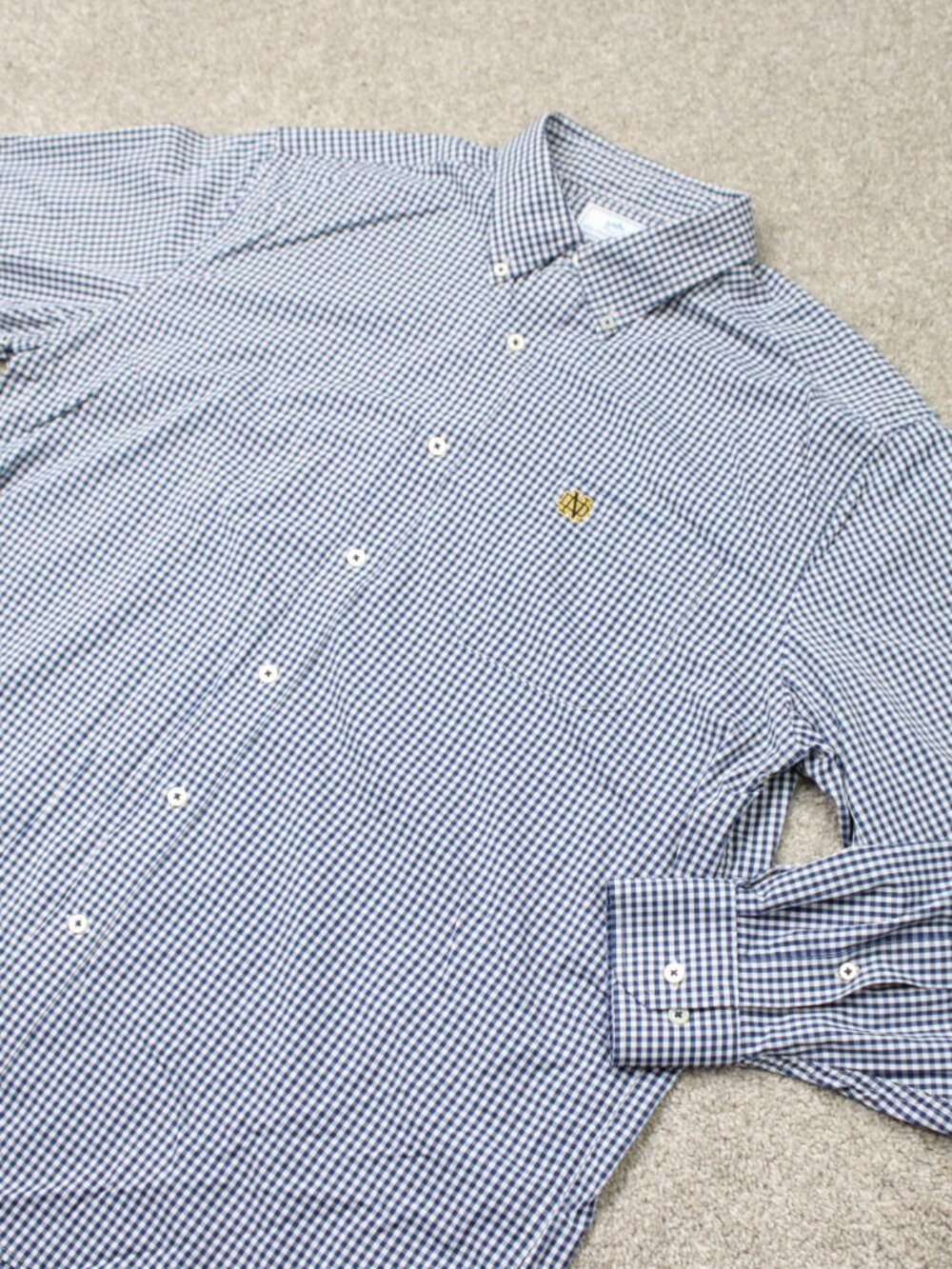 Southern Tide Notre Dame Shirt Men XL Blue Check Intercoastal Fighting Irish L/S - Picture 3 of 14